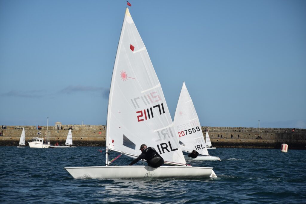 Boats racing in Dun Laoghaire Harbour